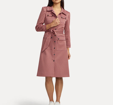 Milano Trench Dress - Pink