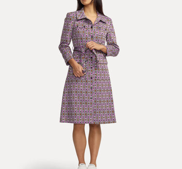 Milano Trench Dress - Purple